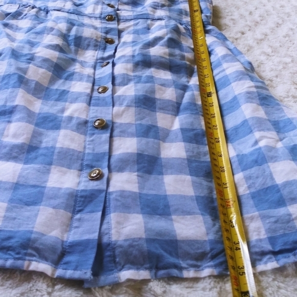 J.crew buttons front plaid dress linen summer - Picture 6 of 9